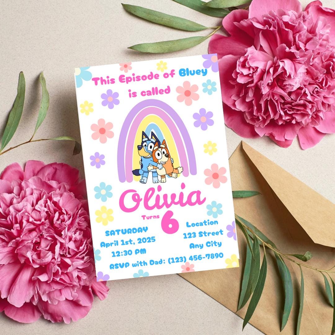 Bluey & Bingo Party Invite