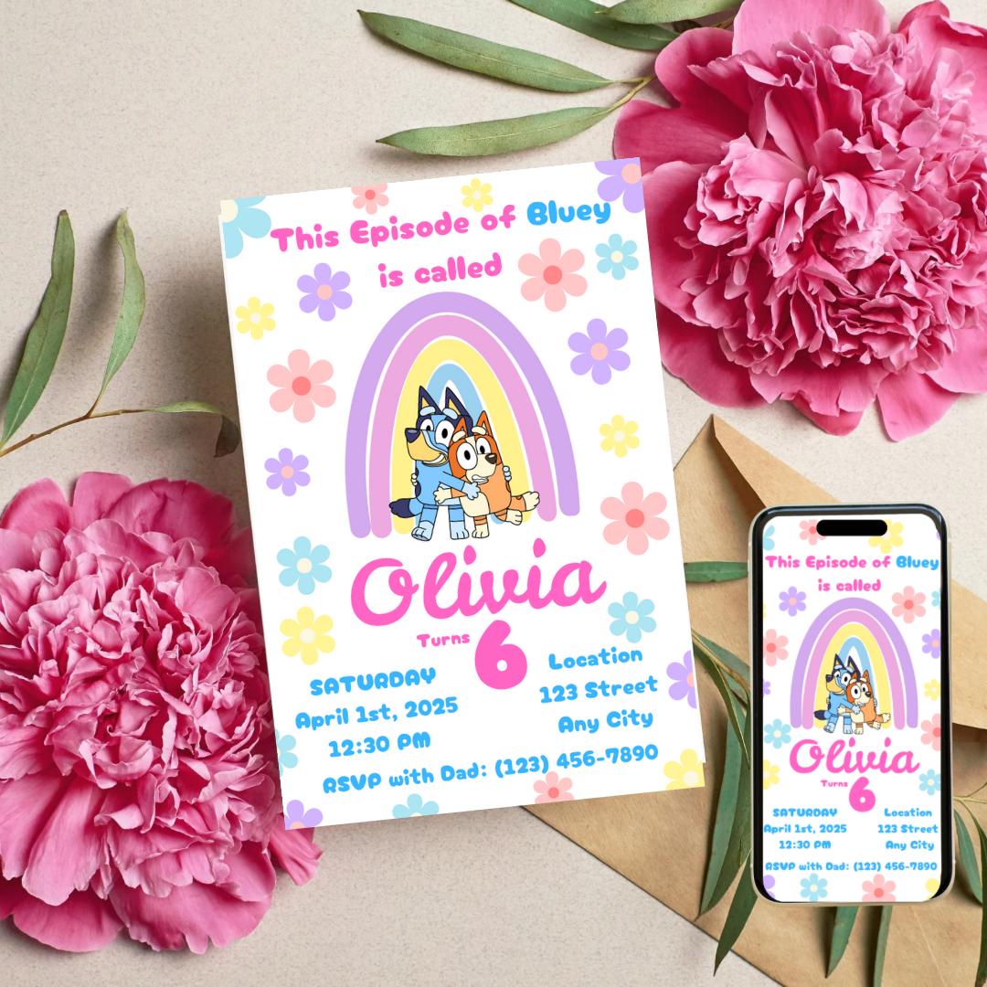 Bluey & Bingo Party Invite