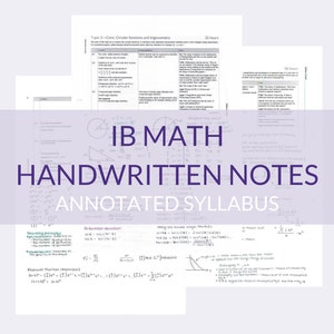 Notes de mathématiques de l'IB NS | Notes de révision manuscrites | Guide d'étude | affiche | Cartes mentales