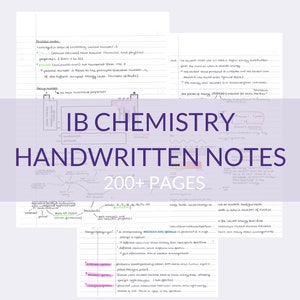 Notes ultimes de chimie IB SL et HL | Notes de révision manuscrites | Guide d'étude | Affiches