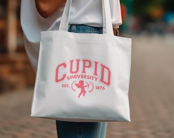 Cupid University bomullstygväska, vintage collegestil
