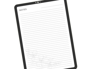 Liniert Notizen Papier druckbar, Studenten Briefpapier (digitaler Download)