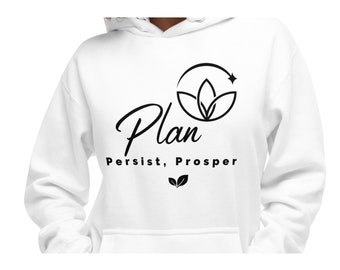 Sudadera con capucha estampada unisex -Blanco y gris carbón