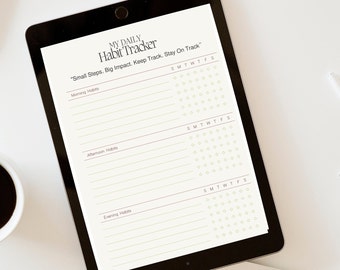 Daily Habit Tracker Printable: Goodnotes, Notability, Canva (Digital Download)