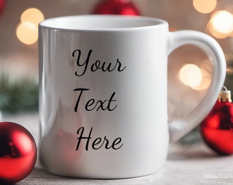 Personalized White Coffee Mug, Custom Text Mug, 11oz 15oz 20oz