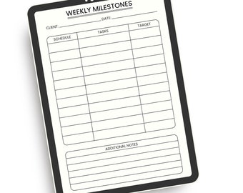 Real Estate Planner, Weekly Milestone Printable (Digital Download)