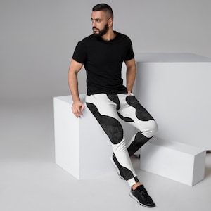 Men&#39;s Black and White Joggers  | Men&#39;s Joggers Slim Fit| Men&#39;s Casual Outfits Joggers | Men&#39;s Jogger Comfortable | Men&#39;s Slim Fit Pants