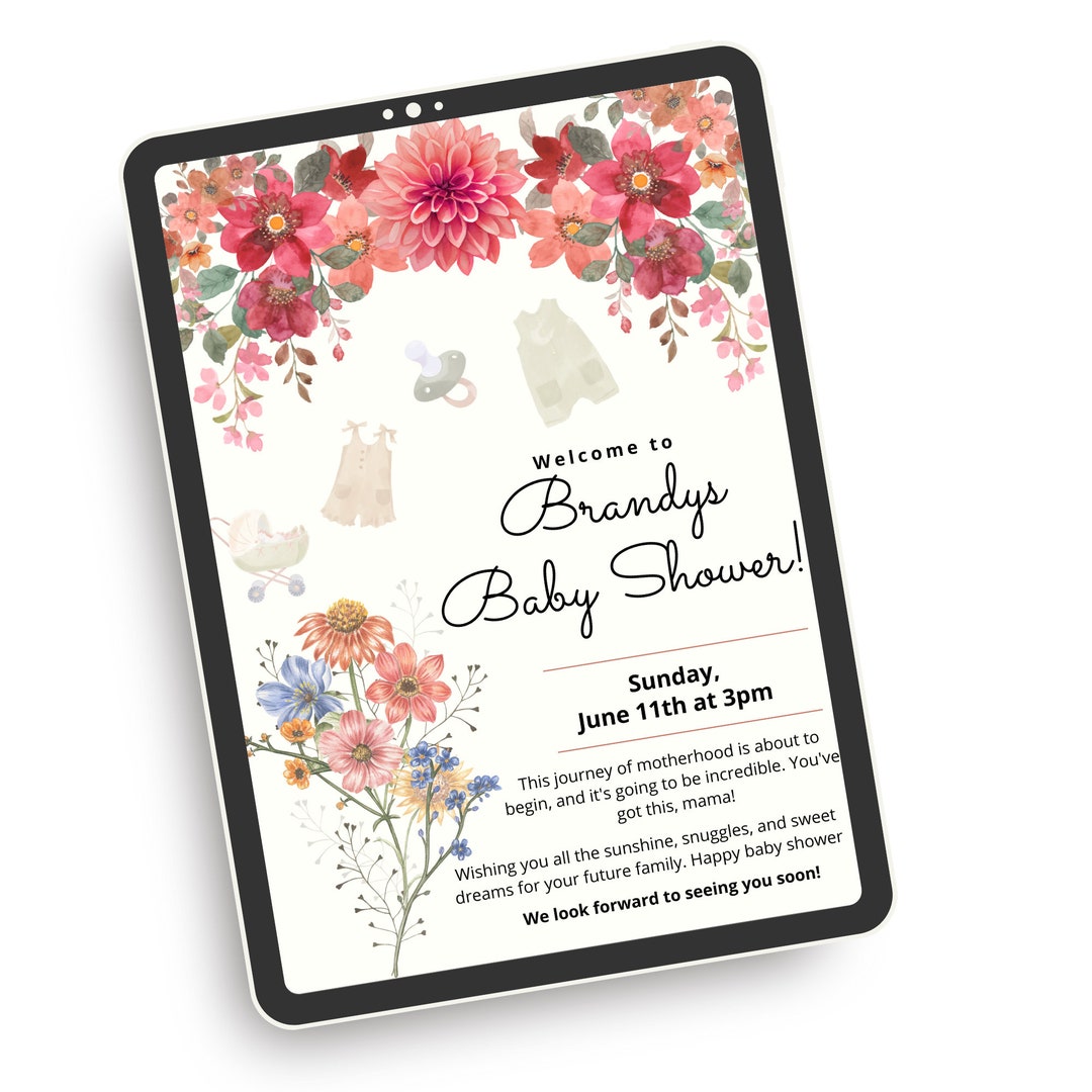 Baby Shower Printable Template, Editable Baby Shower Card, Digital ...
