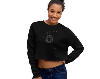 Custom Print Crop Sweatshirt, Women's Lightweight Cotton Fleece