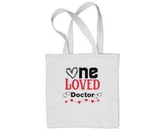 Bolsa de algodón «Un médico querido», diseño de estetoscopio con latido del corazón