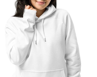 Organic Cotton Raglan Hoodie, Soft White Unisex Hoodie
