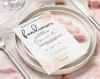 Editable Fundraiser Event Invitation Template, Canva Flyer (Digital Download)
