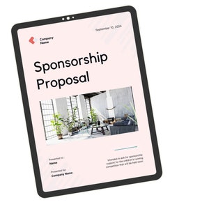 Sponsorship Proposal Printable Template, Editable Canva Instant Download, Fundraising Event Template, Fundraising Proposal
