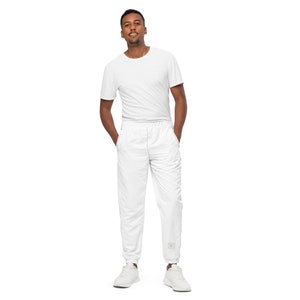 Unisex track pants with Zip Pockets -White and Black