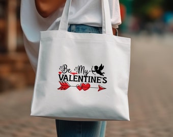Bolsa de lona con diseño de corazón y flecha de Cupido para San Valentín