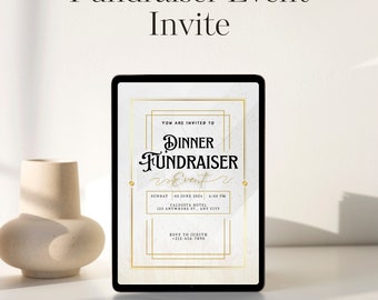 Editable Fundraiser Event Invite Template – Modern Minimal Design | Digital Download