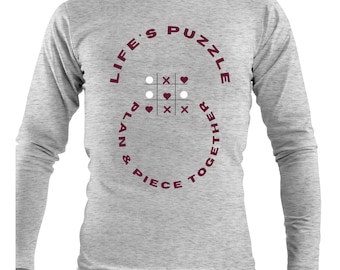 Personalized Graphic Long Sleeve T-Shirt, Custom Text & Logo