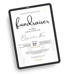 Plantilla imprimible de invitación a evento de recaudación de fondos, folleto de invitación a evento editable, descarga digital, descarga instantánea editable de Canva