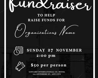 Editable Charity Fundraiser Invitation | Canva Template (Digital Download)