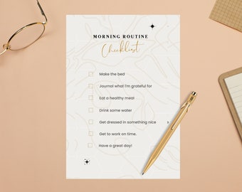 Positive Morning Routine Checklist Printable Planner (Digital Download)