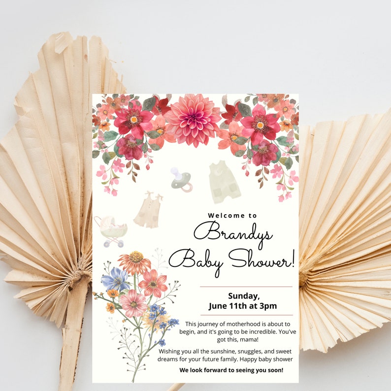 Baby Shower Printable Template, Editable Baby Shower Card, Digital ...
