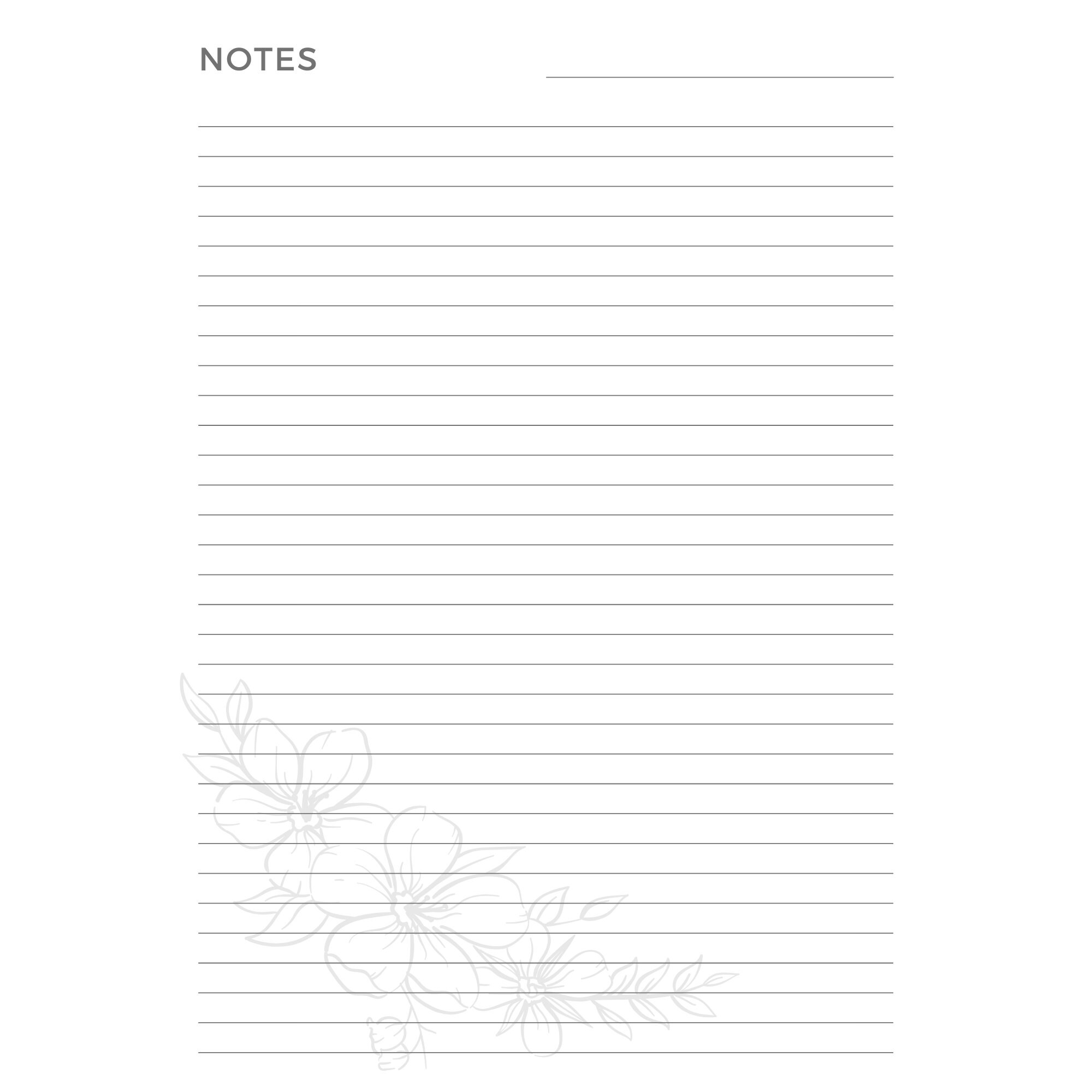Lined Notes Paper Printable, Student Stationery (digital Download) - Etsy