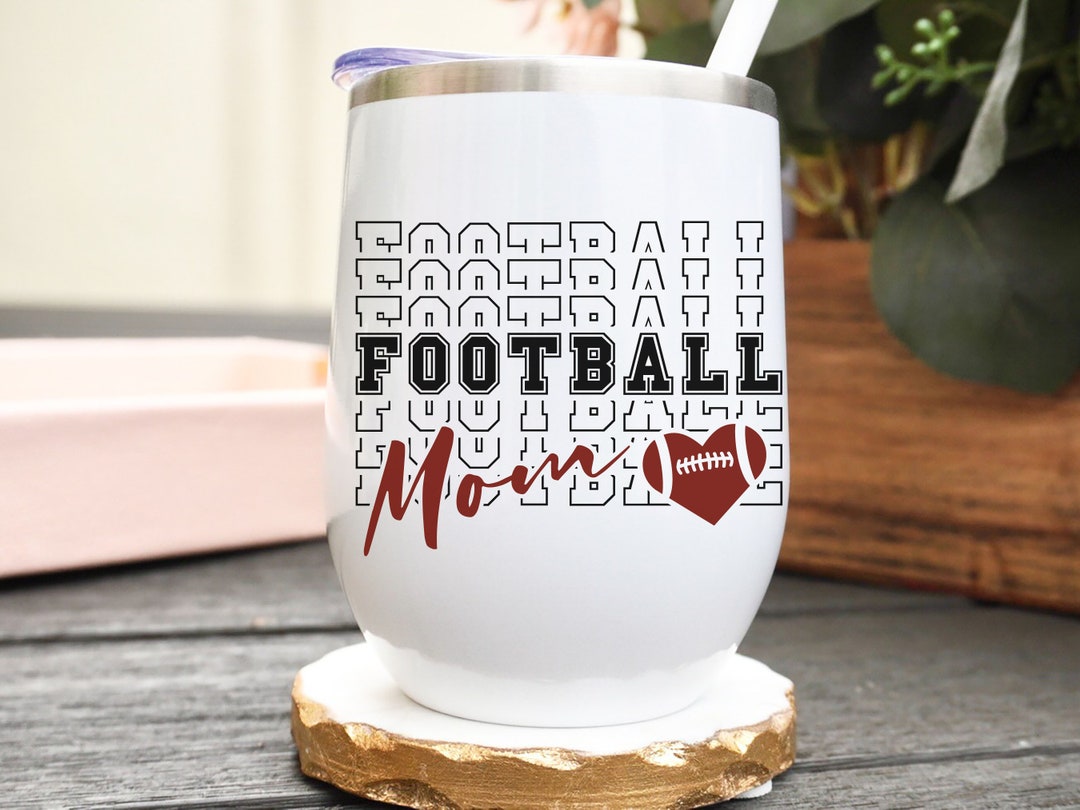 Football Mom Drink Tumbler Football Game Travel Mug Football Etsy