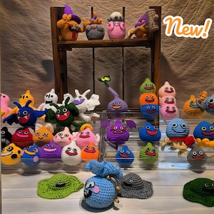 Dragon Quest Family Slime toys crochet plush - handmade perfect gifts for gaming and fans - funny slimes -gifts idea