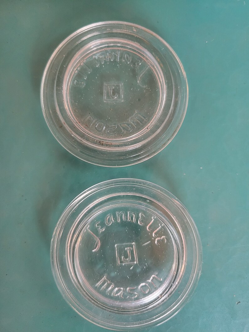 Vintage Glass Canning Jar Lids Etsy