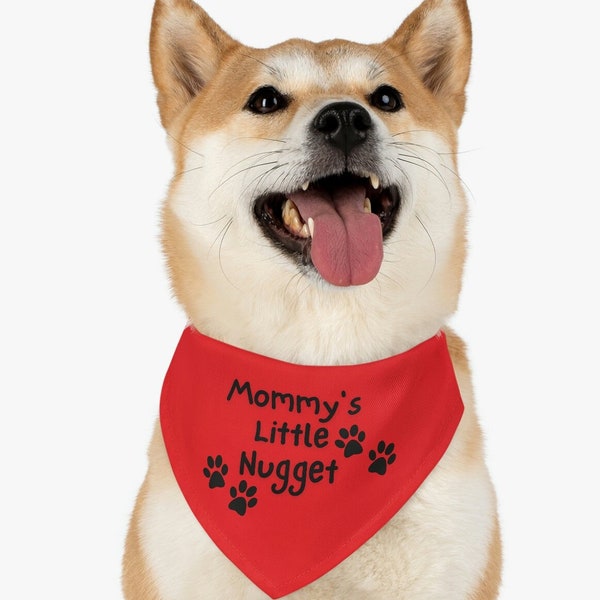 Funny Cute Pet Bandana Scarf - Mommy's Little Nugget! Dogs Cats Ferrets New Pets Gift Collar