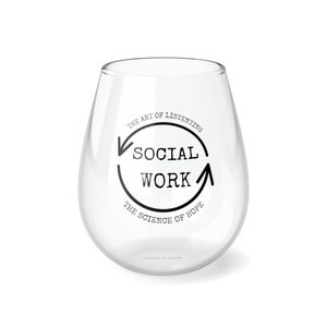 Social Work The Science of Hope Stemless Wine Glass Graduation Birthday Gift Social Worker