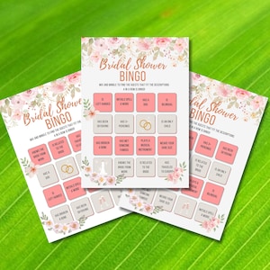 Schöne Floral Bridal Shower Bingo Karte Hochzeit Brunch Digital Download Party Spiel