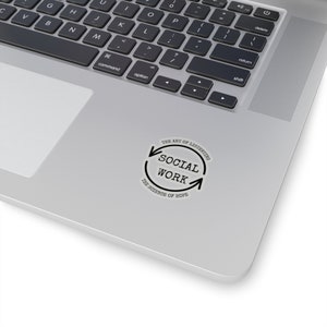 Adesivo divertido de assistente social de trabalho social, faculdade, amigo, presente, computador, aniversário, adesivos engraçados, adesivos para laptop, garrafa de água, copo,