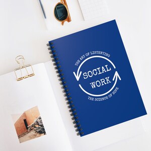 Social Work Blue Spiral Journal Notebook Teacher Men Women Graduation Friends School Gift - Ruled Line