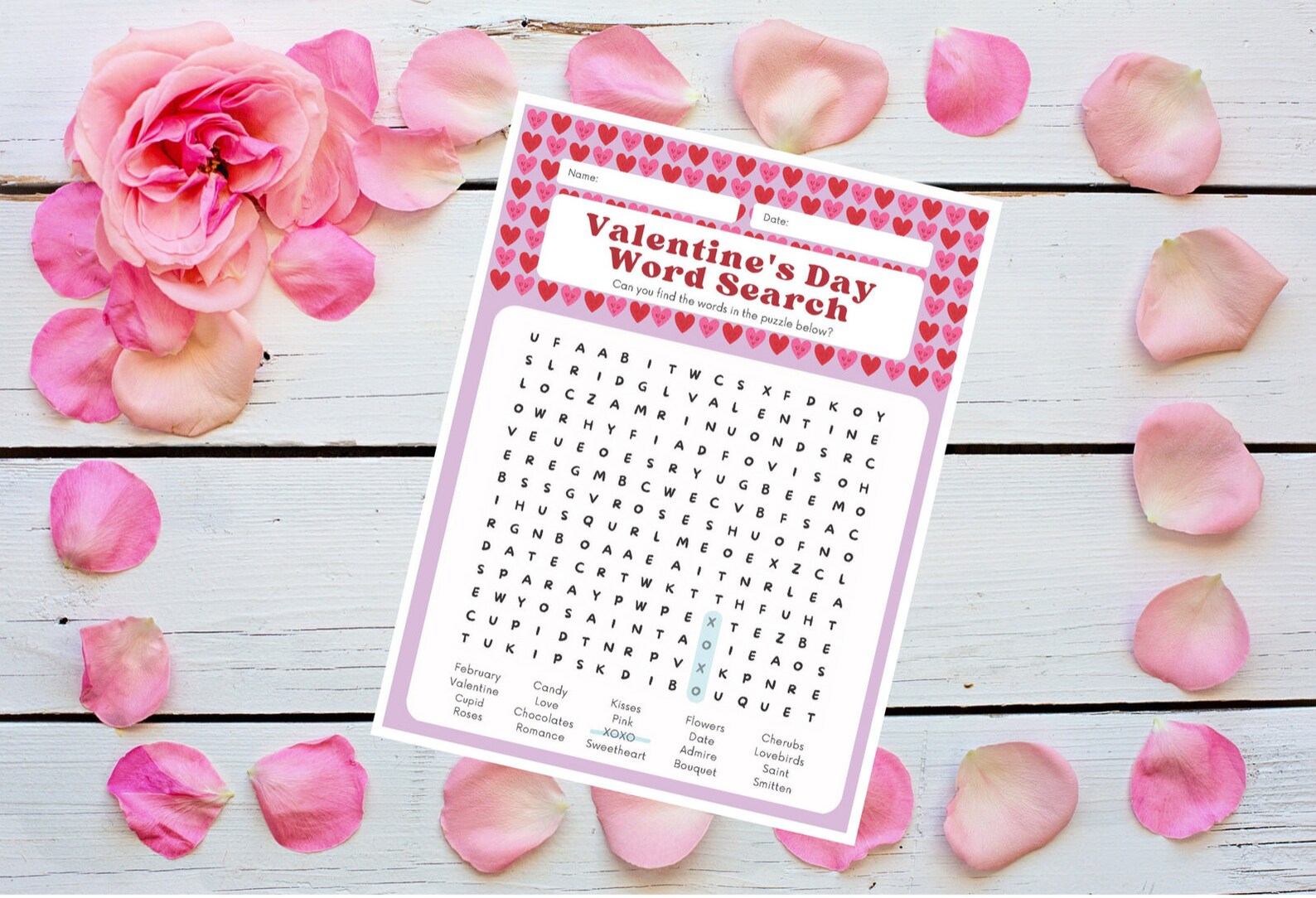 Valentine's Day Word Search Game, Printable Word Search, Teacher ...