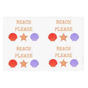 Beach Please Seashell Lake Sticker Sheets sarcastiques, autocollants drôles, autocollants pour ordinateur portable, autocollants pour bouteilles d'eau, autocollants pour gobelets, cadeau unique