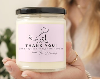 Vela personalizada para paseador de perros, regalo para paseador de perros, vela para cuidador de mascotas, regalo personalizado para cuidador de mascotas