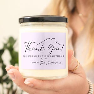 Customized Cleaning Lady Candle for Housekeeper Gift, Present for Maid, House Manager Appreciation Gift, House cleaner Candle