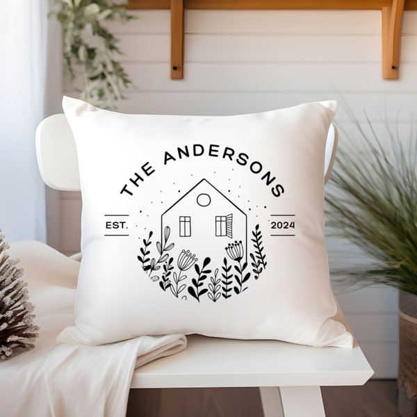 Custom Home Decor Pillow for New Home Owner Gift for Wedding Anniversary Namenskissen Keepsake Newlywed Pillow Personalized Housewarming