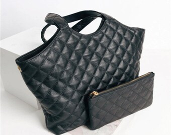 Maxi Quilted Black Large Bag For Women Handbag Gift for her Shoulder Bag Popular