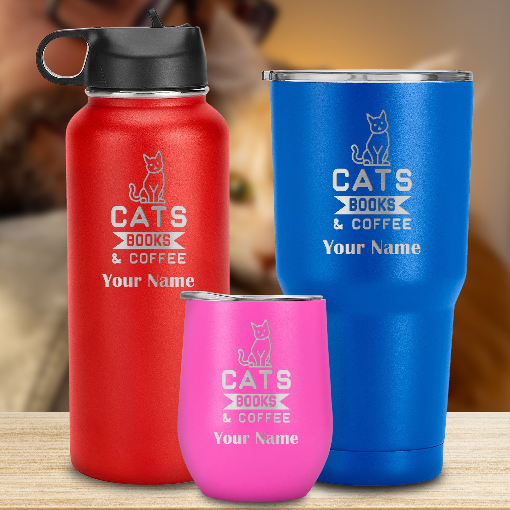 Cats Make Me Happy 14 oz Travel Mug – I love Veterinary