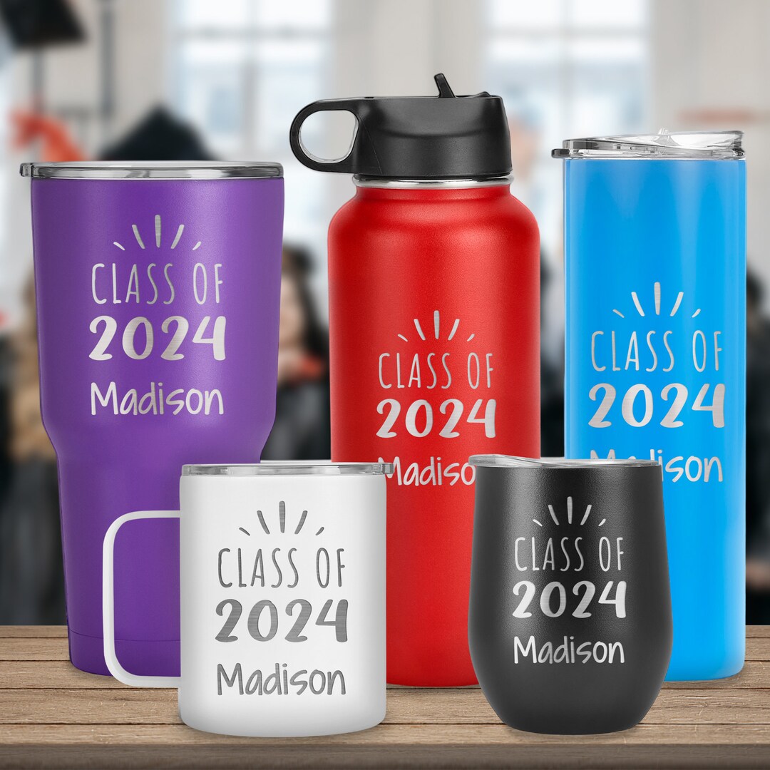 Class of 2024 Engraved Name Tumbler, Personalized Graduation Gift for
