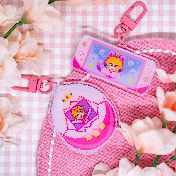 Pink Princess Handheld 2 Inch Keychains