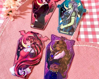 Monster Girl Holo Coffins Stickers