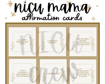 Cartes d'affirmation de maman NICU, cartes d'affirmation de NICU, nouvelles cartes d'affirmation de maman, cadeau NICU pour maman, affirmations post-partum, autonomisation
