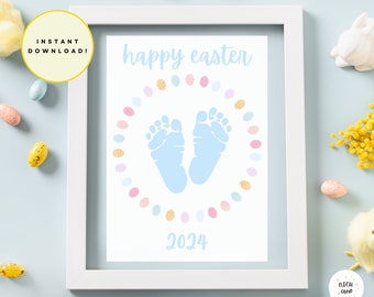 NICU Easter craft, Easter craft, NICU footprint craft, newborn footprint craft, newborn easter craft, my first Easter, easter egg craft