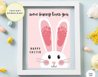NICU Easter craft, Easter craft, NICU footprint craft, newborn footprint craft, newborn easter craft, my first Easter, easter bunny craft