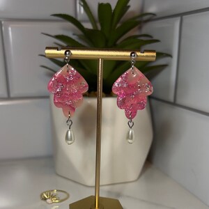 Purple Marble Polymer Clay Earrings