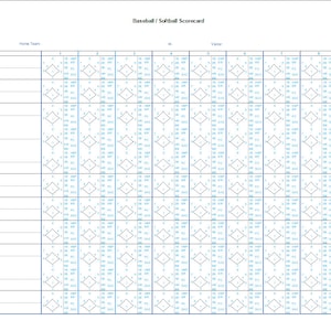 Baseball - Softball Scorecard