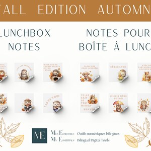 Lunchbox Notes | Printable Lunchbox Notes | Cute Lunch box notes | Lunchbox notes for Kids | FALL Themed lunchbox notes for kids | Printable